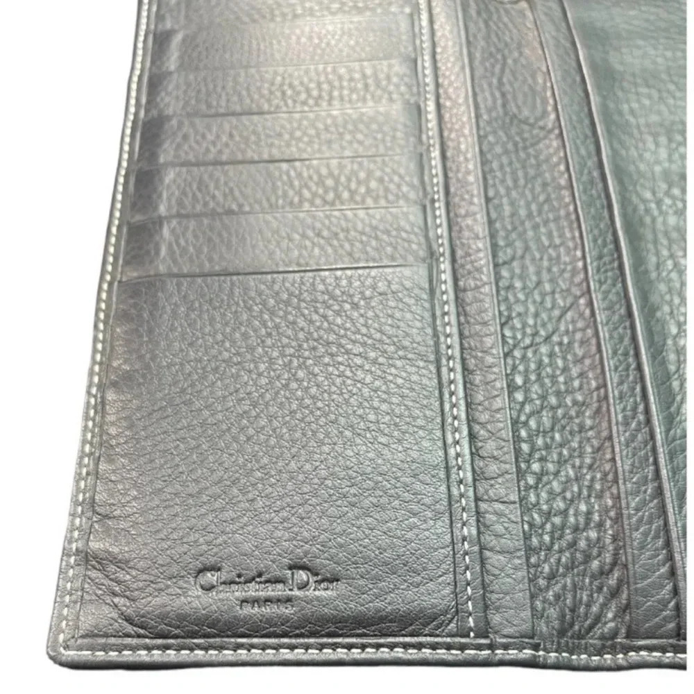 🖤Christian Dior🖤 | 2001 Black Pebbled Leather Trifold Long Wallet - Picture 12 of 14